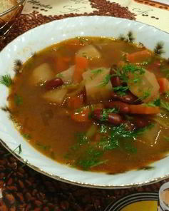 Рассольник с фасолью