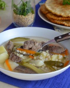 Рассольник с говядиной