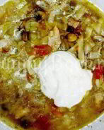 Куриные щи с грибами и лапшой