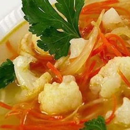 Рецепт оранжевых щей с цветной капустой