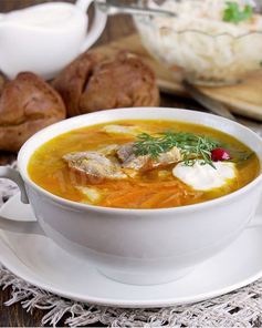 Щи на мясном бульоне