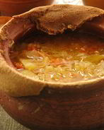 Щи на утином бульоне в горшочке