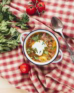 Щи с опятами