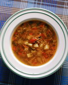 Вегетарианские щи со шпинатом