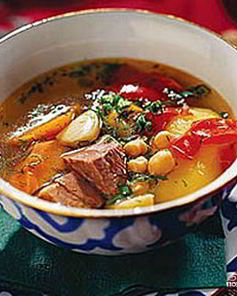 Шурпа из свинины на костре