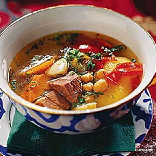 Рецепт шурпы из свинины на костре