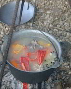 Шурпа в казане на костре