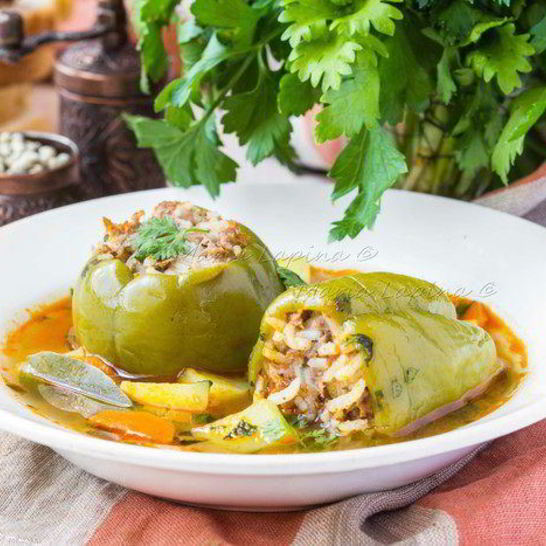 Рецепт супа с фаршированными перцам дулма-шурпа