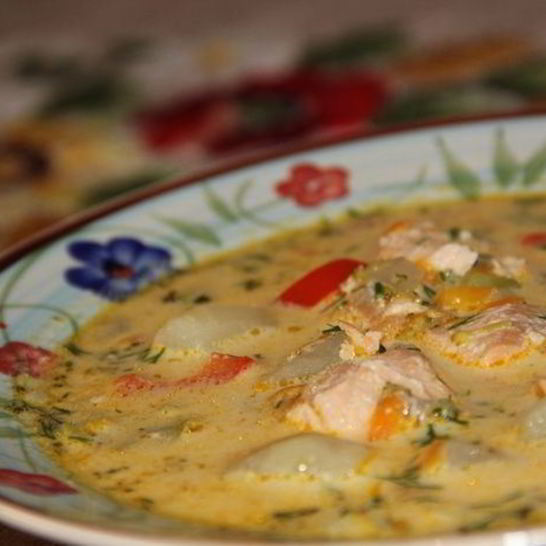 Рецепт сливочного супа с семгой и брокколи