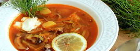 постная солянка с грибами. Шаг 14