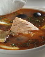 Рыбная солянка с кальмарами