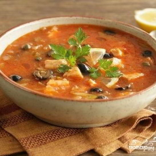 Рецепт рыбной солянки с семгой