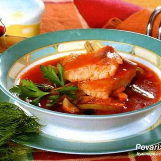 Рецепт рыбной солянки с шампиньонами