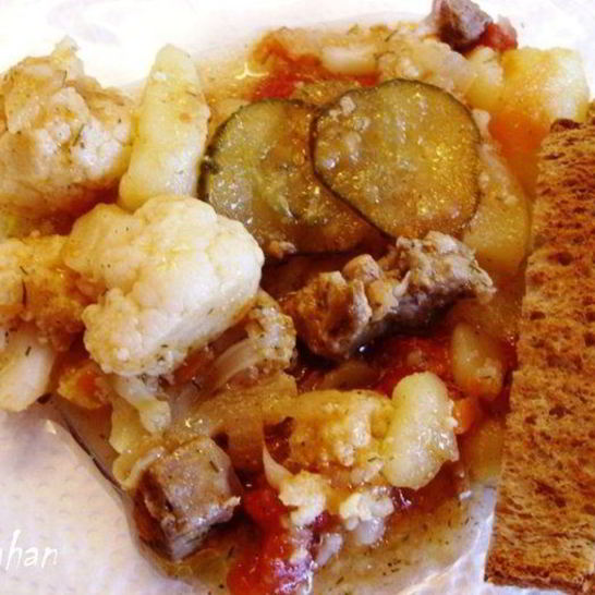 Рецепт солянки овощной с мясом