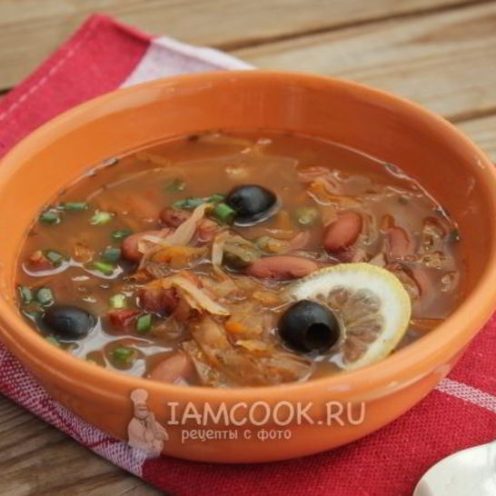Рецепт солянки с фасолью
