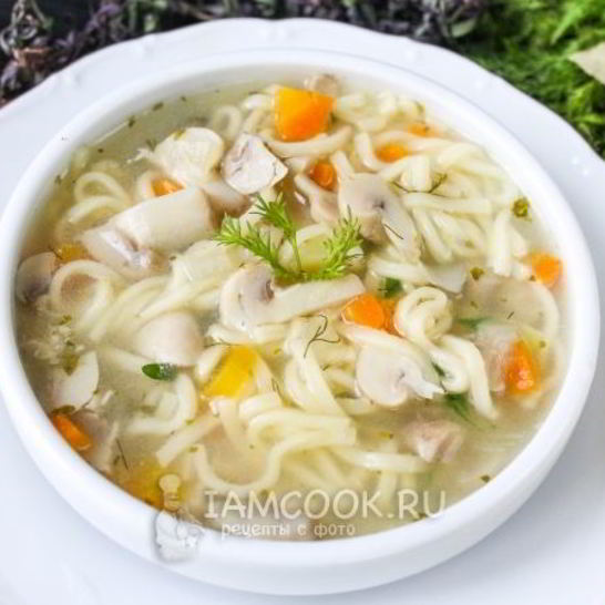 Рецепт супа грибного с лапшой