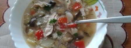 суп куриный с баклажанами и яйцом. Шаг 7