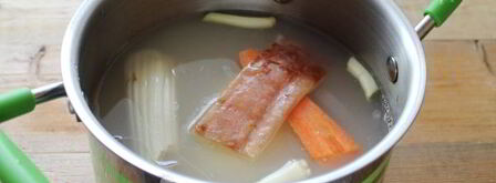 гороховый суп-пюре с варено-копченой грудинкой. Шаг 7