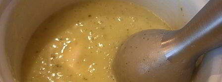 суп-пюре из кабачка с творожным кремом. Шаг 4