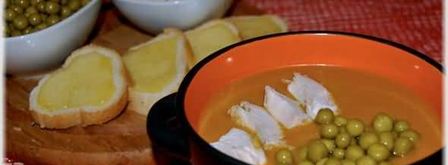 суп-пюре из тыквы с курицей и зеленым горошком. Шаг 48