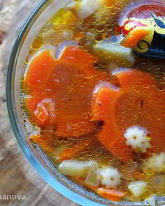 Суп с белыми грибами и пастой стеллине