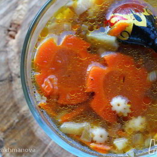 Суп с белыми грибами и пастой стеллине