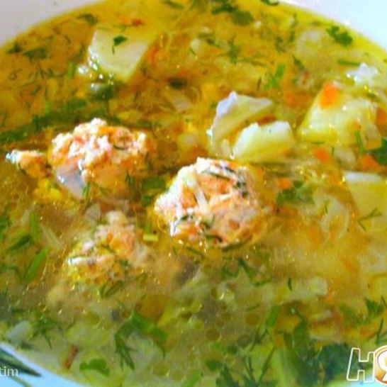 Рецепт супа с молодой капустой и куриными тефтельками