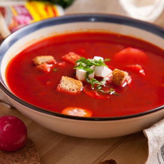 Рецепт холодного свекольника с брынзой