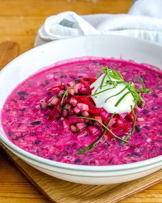 Холодный свекольник с квасом