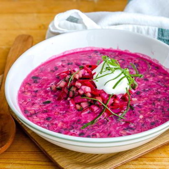 Рецепт холодного свекольника с квасом