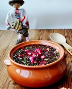 Свекольник холодный, с ветчиной