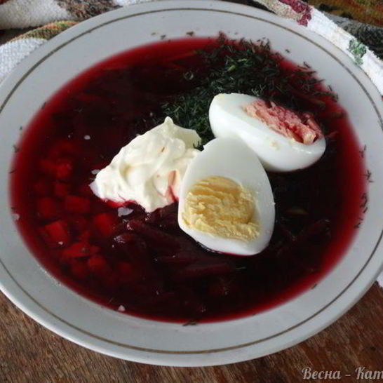 Рецепт свекольника-холодняка с яйцом