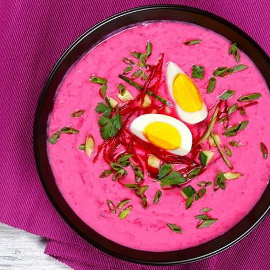 Рецепт свекольника на кефире с редисом и салатом