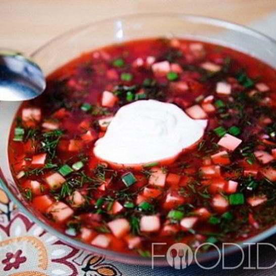 Рецепт свекольника с колбасой