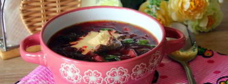 свекольный суп со щавелем и шпинатом. Шаг 10