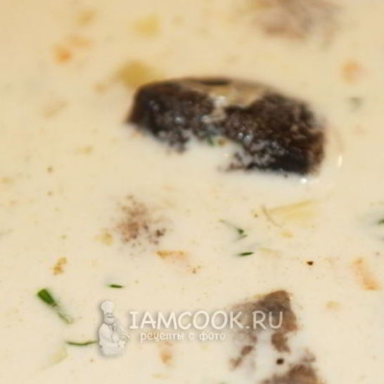 Рецепт сливочно-сырного суп с грибами