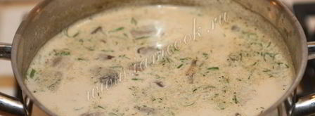 сливочно-сырный суп с грибами. Шаг 11