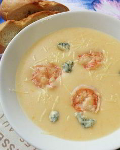 Сырный крем-суп с креветками