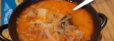 сырный суп с капустой и фаршем. Шаг 9