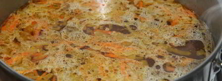 сырный суп с куриными сердечками. Шаг 4