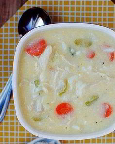 Сырный суп с курицей и рисом