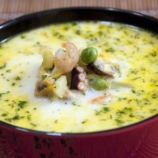 Рецепт сырного супа с морепродуктами