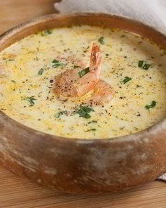 Сырный суп с морковью и креветками