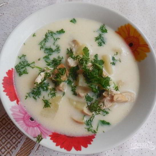 Рецепт сырного супа с мясом