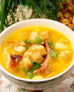 Сырный суп с ребрышками