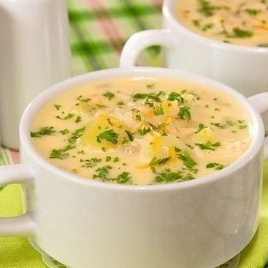 Рецепт сырного супчика с курицей и рисом