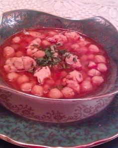 Турецкий куриный суп с нутом