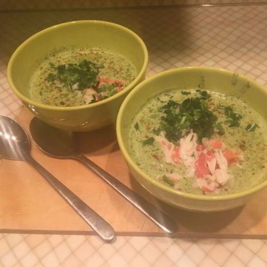 Рецепт зеленого крема-супа с крабом