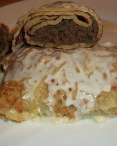 Блинчики, фаршированные печеночной начинкой