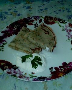 Блины соленые с укропом и сметаной
